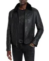 John Varvatos Man Jacket Black Size 46 Sheepskin In Black
