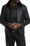 John Varvatos Man Jacket Black Size 46 Sheepskin In Black