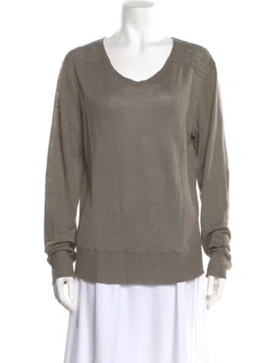 Pre-owned John Varvatos Scoop Neck Sweater In Gray