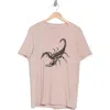 John Varvatos Scorpion Raw Edge Organic Cotton Graphic T-shirt In Dried Petal