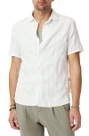 John Varvatos Sean Textured Short Sleeve Shirt In Chalk