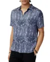John Varvatos Sean Short Sleeve Button-up Shirt In Blue Smoke
