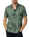 John Varvatos Sean Short Sleeve Button-up Shirt In Clover Gray