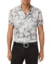 John Varvatos Sean Regular Fit Twine Print Short Sleeve Shirt In Gray
