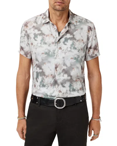 John Varvatos Sean Regular Fit Twine Print Short Sleeve Shirt In Gray