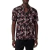John Varvatos Sean Short Sleeve Button-up Shirt In Plum