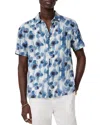 John Varvatos Sean Short Sleeve Button-up Shirt In Fountain