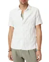John Varvatos Sean Textured Short Sleeve Shirt In Chalk