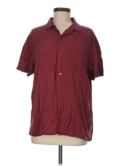 Pre-owned John Varvatos Short Sleeve Button Down Shirt In Burgundy