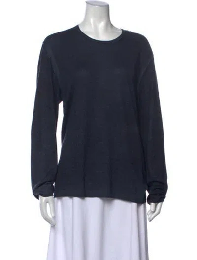 Pre-owned John Varvatos Silk Crew Neck Sweater In Blue