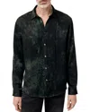 John Varvatos Pleated Front Silk Button-up Shirt In Moss