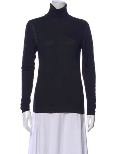 Pre-owned John Varvatos Silk Turtleneck Sweater In Black