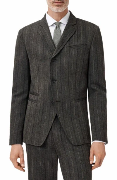 John Varvatos Silo Stripe Wool Blazer In Gray