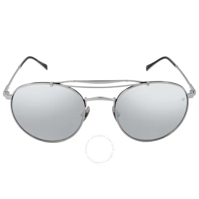 John Varvatos Silver Round Men's Sunglasses V547 Sil 52 In Gray