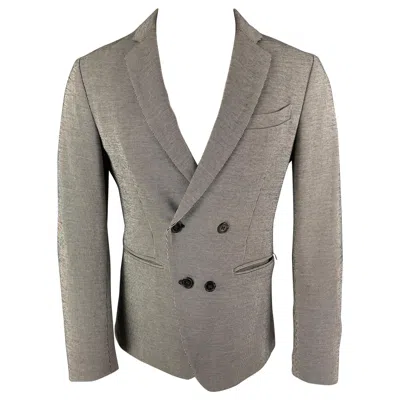 Pre-owned John Varvatos Size 36 Black Beige Pinstripe Cotton Polyester Sport Coat
