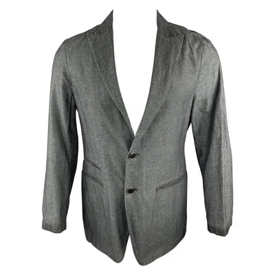 Pre-owned John Varvatos Size 36 Dark Gray Heather Linen / Cotton Sport Coat