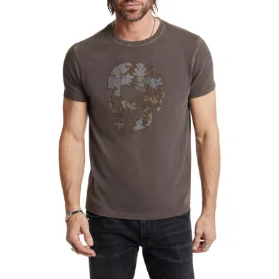 JOHN VARVATOS JOHN VARVATOS SKULL APPLIQUÉ T-SHIRT