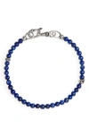 John Varvatos Skull Bead Bracelet In Blue