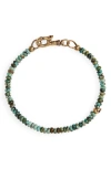 John Varvatos Skull Bead Bracelet In Blue/green