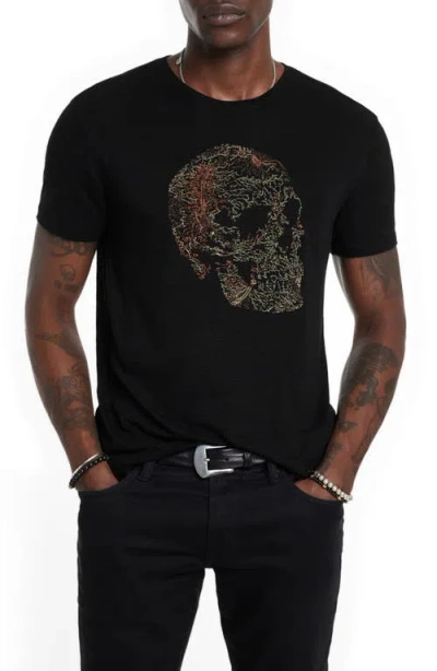 John Varvatos Embroidered Short Sleeve Graphic Tee In Black