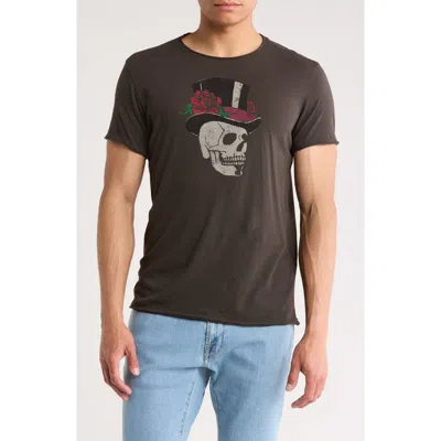 John Varvatos Skull Organic Cotton Graphic T-shirt In Charcoal