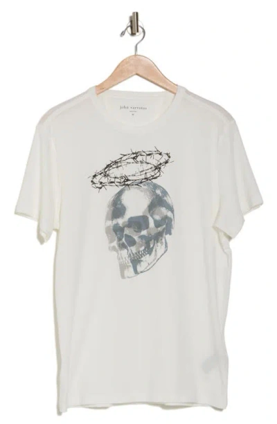 John Varvatos Skull Thorns Cotton Graphic T-shirt In White