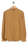 John Varvatos Slim Fit Band Collar Stretch Button-up Shirt In Gold
