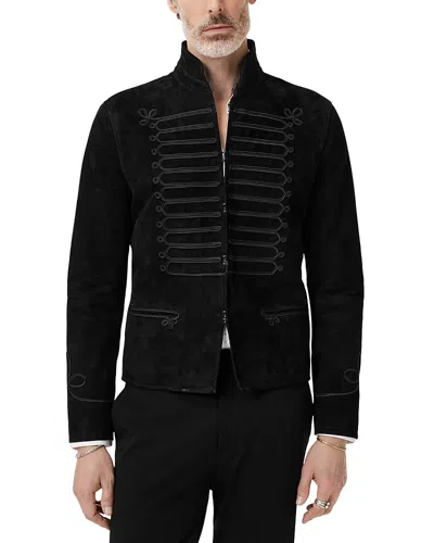 John Varvatos Slim Fit Band Jacket With Trim Tapes In Black