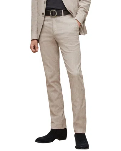 John Varvatos Slim Fit Linen-blend Pant In Beige