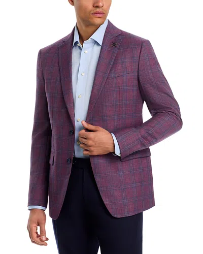 John Varvatos Slim Fit Plaid Sport Coat In Burgundy