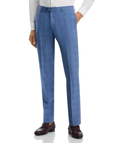 John Varvatos Slim Fit Plaid Suit Pants In Blue