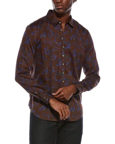 John Varvatos Slim Fit Printed Shirt In Brown