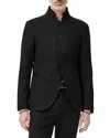 John Varvatos Anson Slim Fit Black Twill Jacket In Black