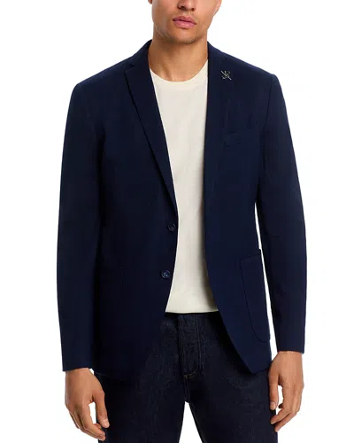 John Varvatos Slim Fit Varick Herringbone Jersey Sport Coat In Blue