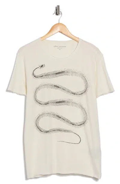 John Varvatos Snake Skeleton Organic Cotton Graphic T-shirt In White