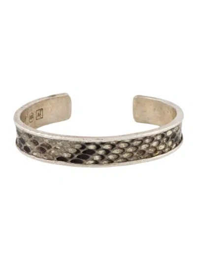 Pre-owned John Varvatos Snakeskin Cuff Bracelet, 7.25" In Multi