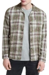 John Varvatos Stanton Cotton Reversible Oversized Fit Button Down Camp Shirt In Dark Moss