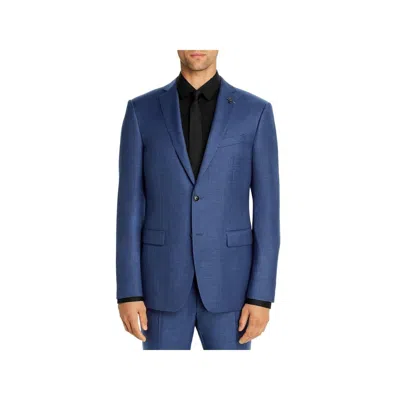 Pre-owned John Varvatos Star Bleecker Melange Slim Fit Suit Jacket Sports Coat 38 R 38r In Blue