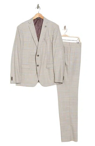 John Varvatos Star Usa Bleecker Plaid Suit In Tan