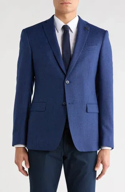 John Varvatos Star Usa Heathered Knit Two Button Sport Coat In Blue