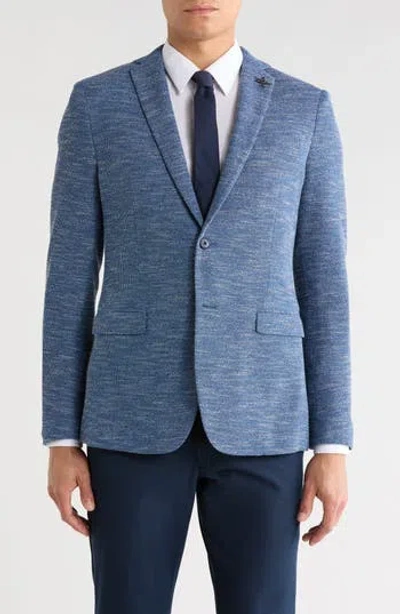 John Varvatos Star Usa Heathered Knit Two Button Sport Coat In Blue
