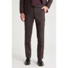 John Varvatos Star Usa Micro Wool Blend Pants In Burgundy