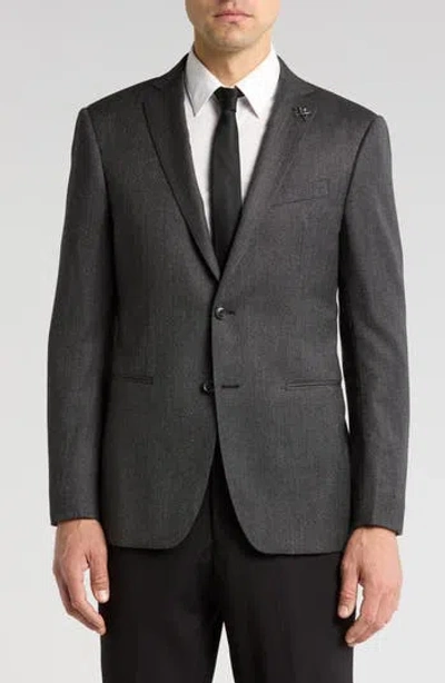 John Varvatos Star Usa Neat Wool Sport Coat In Charcoal