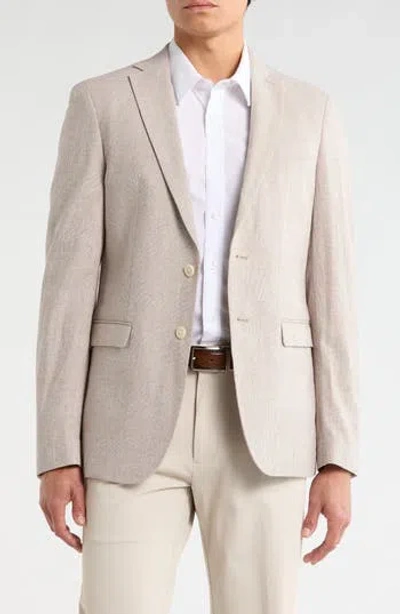 John Varvatos Star Usa Plaid Linen & Cotton Sport Coat In Brown