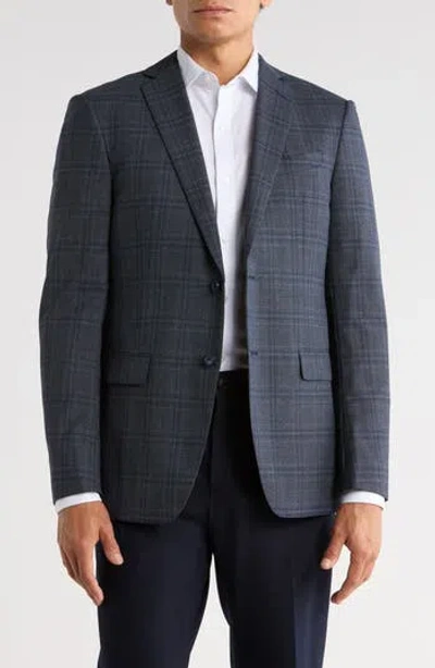 John Varvatos Star Usa Plaid Two-button Sport Coat In Blue