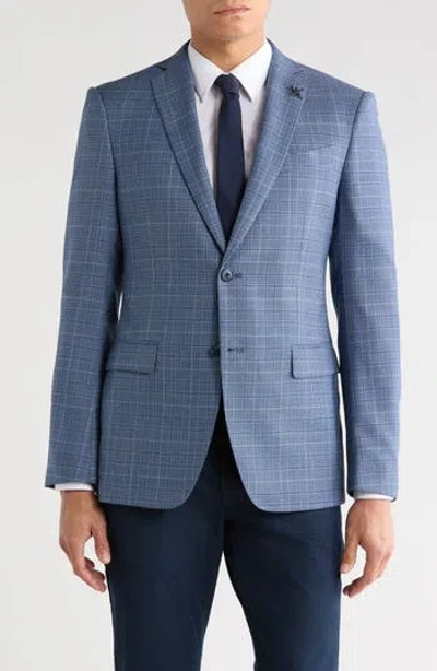 John Varvatos Star Usa Plaid Two-button Sport Coat In Blue