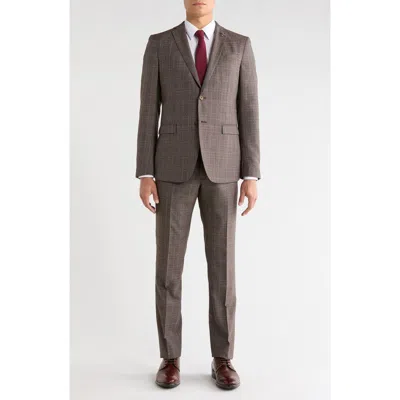 John Varvatos Star Usa Plaid Wool Blend Suit In Brown