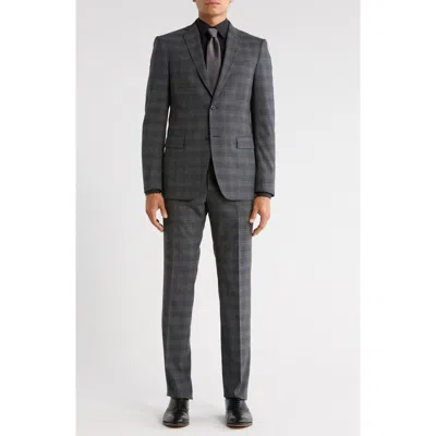 John Varvatos Star Usa Plaid Wool Blend Suit In Gray