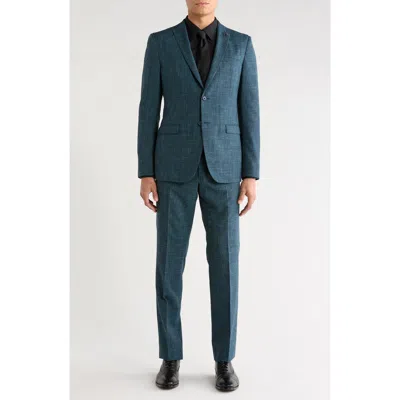 John Varvatos Star Usa Plaid Wool Blend Suit In Blue