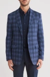 John Varvatos Star Usa Plaid Wool Sport Coat In Blue